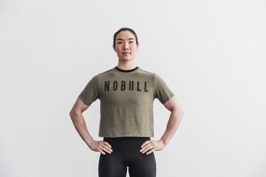 Green Women's Nobull Boxy T Shirts | USA326048