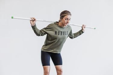 Green Women's Nobull Crew Sweatshirts | USA620398