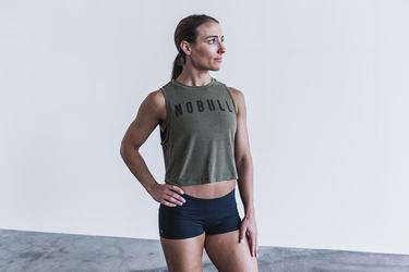 Green Women's Nobull Muscle Tank Tops | USA691023