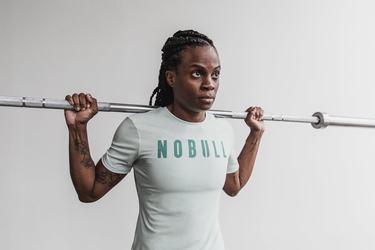 Green Women's Nobull T Shirts | USA349127