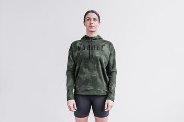 Green Women's Nobull Tie-Dye Hoodie | USA109856