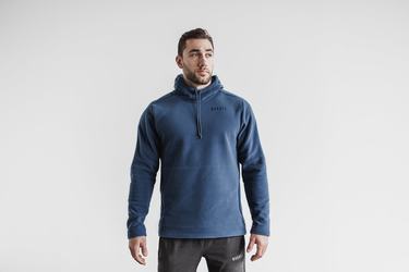 Grey Blue Men's Nobull Arctic Hoodie | USA276954