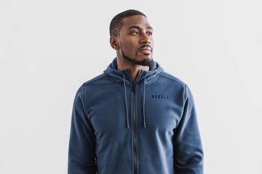 Grey Blue Men's Nobull Arctic Zip-up Jackets | USA592607