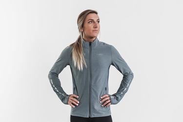 Grey Blue Women's Nobull 4-way Stretch Woven Jackets | USA618359