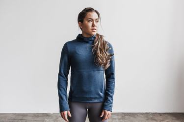 Grey Blue Women's Nobull Performance Hoodie | USA429701