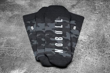 Grey Camo Men's Nobull Crew Socks | USA653482