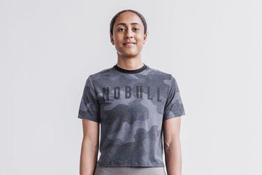 Grey Camo Women's Nobull Boxy T Shirts | USA120498