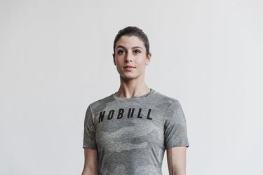 Grey Camo Women's Nobull T Shirts | USA163879