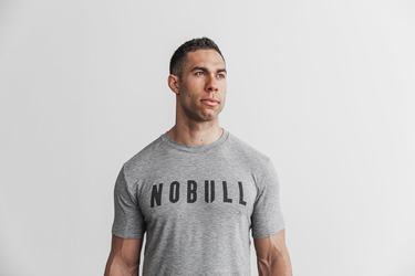 Grey Men's Nobull T Shirts | USA789240