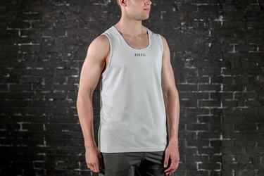 Grey Men's Nobull Textured Tank Tops | USA915487