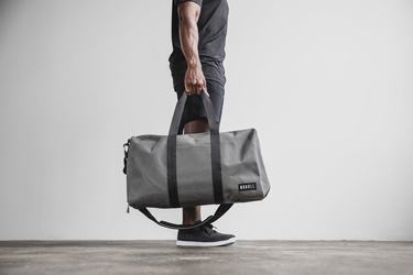 Grey Men's Nobull Waxed Canvas Duffle | USA718623