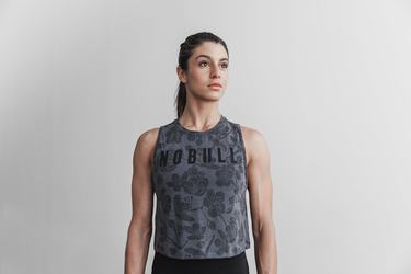 Grey Pink Women's Nobull Muscle Tank Tops | USA479182