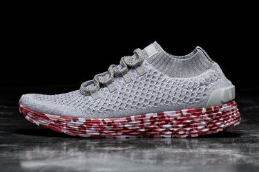 Grey Red Women's Nobull Knit Runner Running Shoes | USA825074