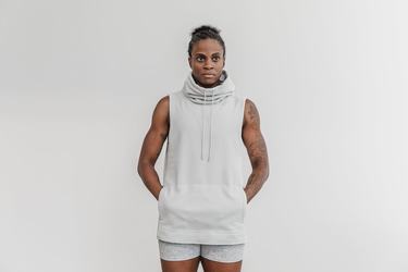 Grey Women's Nobull Arctic Sleeveless Cowl Sweatshirts | USA135469