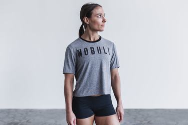 Grey Women's Nobull Boxy T Shirts | USA408693