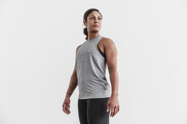 Grey Women's Nobull High-Neck Classic Colors Tank Tops | USA431269