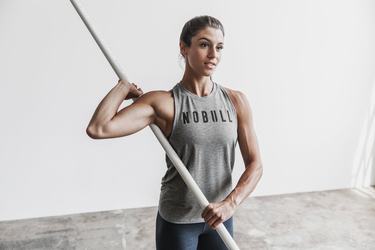 Grey Women's Nobull High-Neck Classic Colors Tank Tops | USA837945