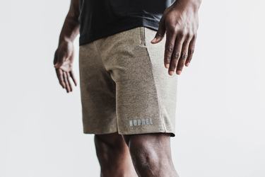 Khaki Men's Nobull Knit 8.5" Shorts | USA810569