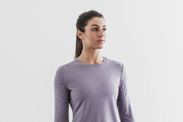 Lavender Women's Nobull Long Sleeves | USA623159