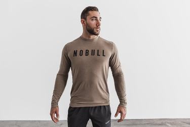 Light Brown Men's Nobull Long Sleeves | USA356428