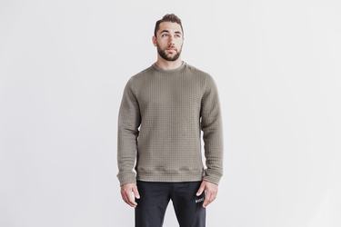 Light Brown Men's Nobull Quilted Crew Pullover | USA897531