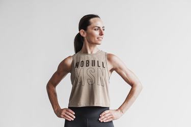 Light Brown Women's Nobull Muscle (Madison) Tank Tops | USA876150