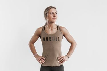 Light Brown Women's Nobull Racerback Tank Tops | USA684370