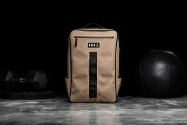 Light Brown Women's Nobull Waxed Canvas Backpacks | USA087149