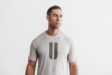 Light Grey Men's Nobull Horns T Shirts | USA950812