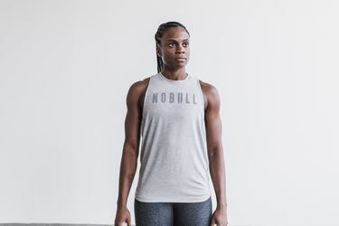 Light Grey Women's Nobull High-Neck Classic Colors Tank Tops | USA840125