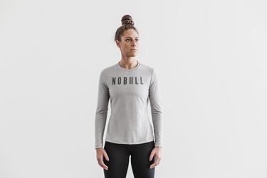 Light Grey Women's Nobull Long Sleeves | USA150384