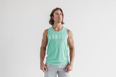 Light Turquoise Men's Nobull Tank Tops | USA723081