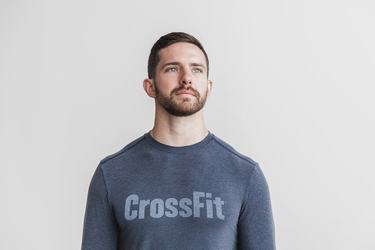 Navy Men's Nobull Crossfit® Long Sleeves | USA945013