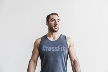 Navy Men's Nobull Crossfit® Tank Tops | USA213096