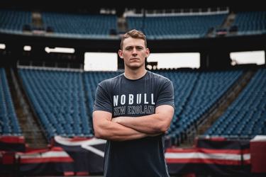 Navy Men's Nobull New England T Shirts | USA728653