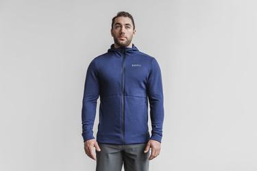 Navy Men's Nobull Performance Zip-up Hoodie | USA784096