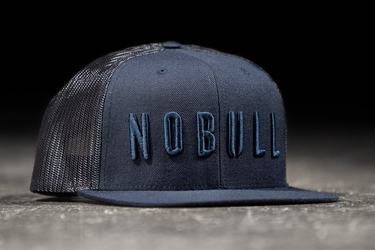 Navy Women's Nobull Flat-Brim Trucker Hats | USA976548