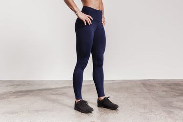 Navy Women's Nobull High-Rise Tight Plush Heather Tights | USA528936