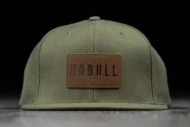 Olive Men's Nobull Flat-Brim Snapback Hats | USA809673