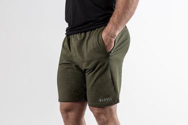 Olive Men's Nobull Knit 8.5" Shorts | USA157803