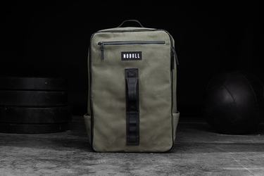 Olive Men's Nobull Waxed Canvas Backpacks | USA472301