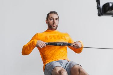 Orange Camo Men's Nobull Long Sleeves | USA385206