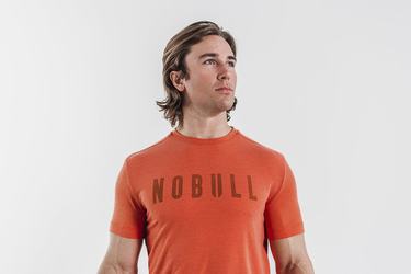 Orange Men's Nobull T Shirts | USA084167