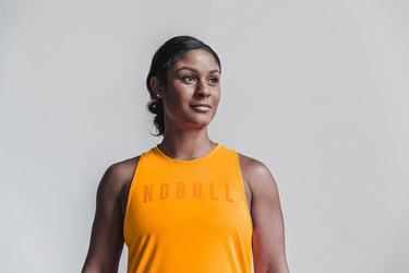 Orange Women's Nobull High-Neck Neon Tank Tops | USA015698