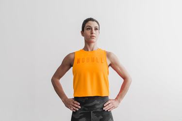 Orange Women's Nobull Muscle Neon Tank Tops | USA643852