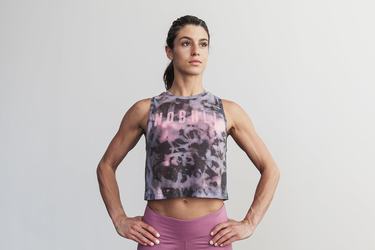 Pink Black Women's Nobull Muscle Tie-Dye Tank Tops | USA826415