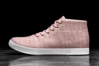 Pink Men's Nobull Canvas Mid Trainers | USA569217