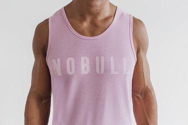 Pink Men's Nobull Tank Tops | USA621540