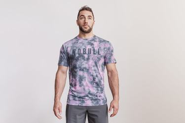 Pink Men's Nobull Tie-Dye T Shirts | USA602893