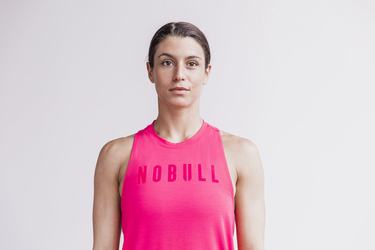 Pink Women's Nobull High-Neck Bright Colors Tank Tops | USA582394